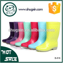 PVC woman's Rain Boots Flat Bottom fashion shoes ladies B-818